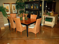 Light brown concrete floor for dining room
