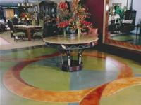 Multi colored concrete floor