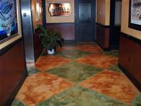 Multi colored concrete floor