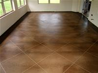 Residential living room concrete floor