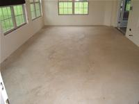 Residential living room concrete floor