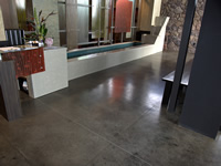 Restaurant grey concrete floor