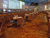 Aged restaurant concrete floors