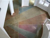 Multi colored polished concrete floor
